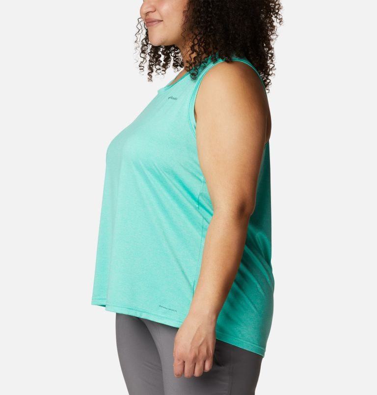 Women's Columbia Hike Tanks Turquoise | Plus Size CA-G0A14